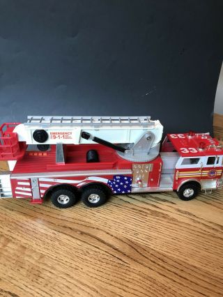 Fire Department Truck With Ladder Red Lights And Sound 21” Long Off.