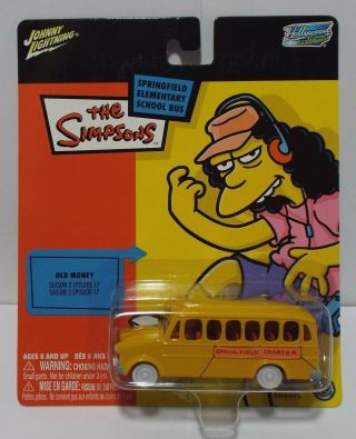 Johnny Lightning The Simpsons School Bus White Lightning Otto Old Money Season 2