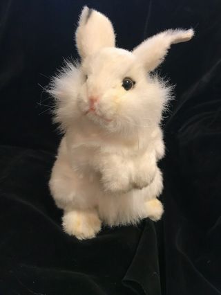 Hansa Toy 3313 White Rabbit On Hind Paws 12 5/8in Stuffed Animal Toy