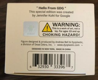 ULTRA RARE Hello From GDG Android Mini Collectible Google Special Edition Figure 6