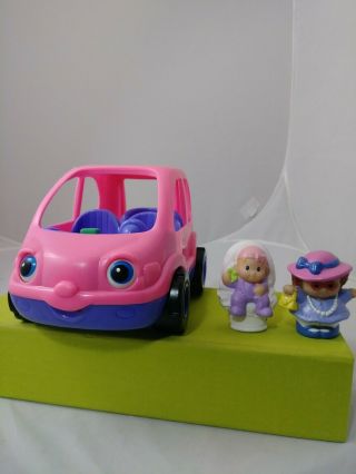 Fisher Price Little People Pink Car Suv Van W Family Music Sounds Talks 2002