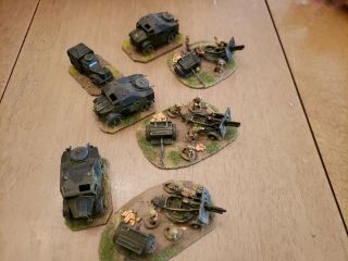 20mm Nicely Painted Wwii British 25lb Guns With Transport Lorries And Command