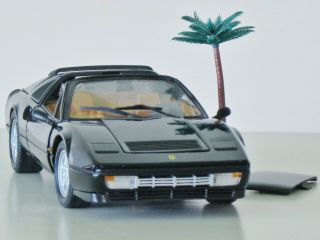 Ferrari 328 Gts By Anson 1:18 Die Cast Car - Black W/tan Interior