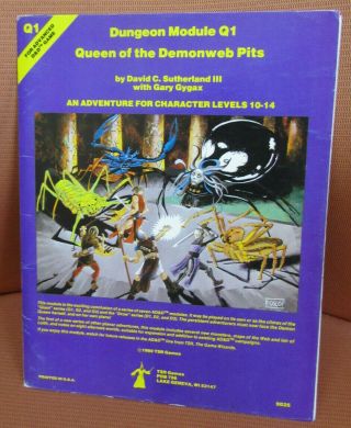 Ad&d 1980 9035 Q1 Queen Of The Demonweb Pits Rare 1st Printing Ex Tsr