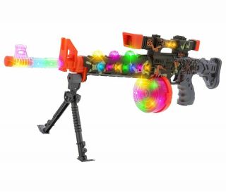 Mozlly Machine Gun Lights,  Sound & Action Battery Operated Electric Soldier Toy