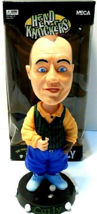 The Three Stooges Head Knockers Curly Golf Bobblehead 8 In Tall Neca 2001