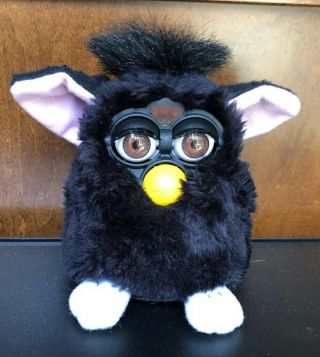 1998 Midnight The Black Furby Pet With Brown Eyes By Tiger Model - -