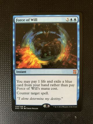 Nm Lp Eternal Masters Magic The Gathering Mtg Force Of Will X1