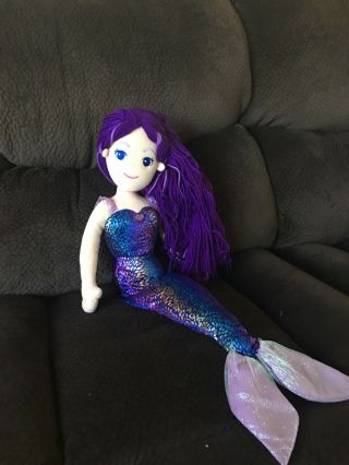 28 Inches Dellora - Medium Sea Sparkles Soft Plush Mermaid Doll Toy 4