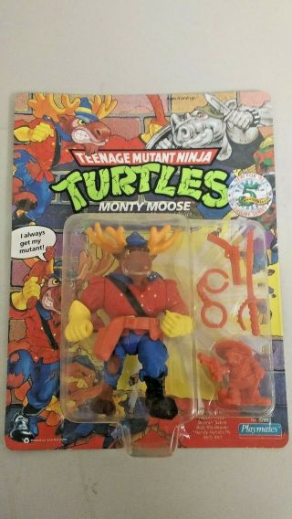 Wy0008 1992 Teenage Mutant Ninja Turtles Monty Moose Asst.  No.  3000 Stock N