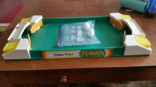 Vintage 1976 184 Fisher Price Table Top Tennis Game With 2 Balls