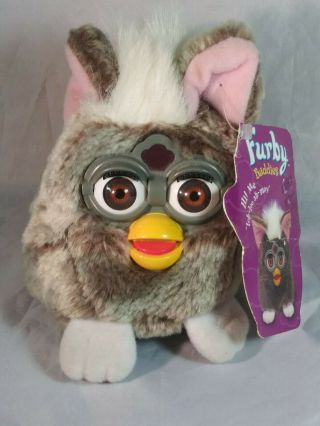 1999 Furby Buddies Gray " Like Pet " Plush Bean Bag Toy Tiger Electronics Animal