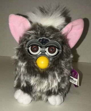 Vintage 1998 Tiger Electronics Furby Model 70 - 800 Not Working” Silver Grey W Tag