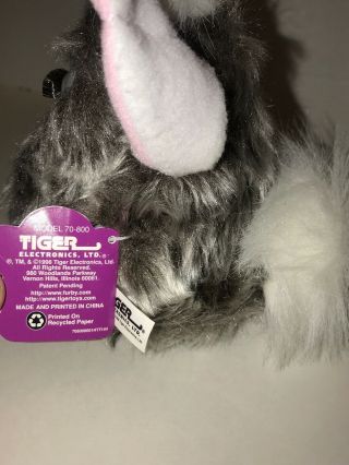Vintage 1998 Tiger Electronics Furby Model 70 - 800 Not Working” Silver Grey W Tag 4