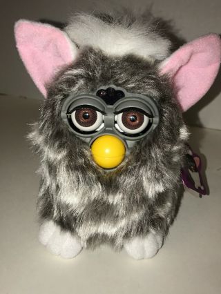 Vintage 1998 Tiger Electronics Furby Model 70 - 800 Not Working” Silver Grey W Tag 6