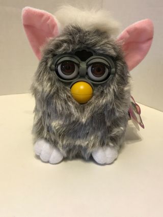 Vintage 1998 Tiger Electronics Furby Model 70 - 800 Not Working” Silver Grey W Tag 7