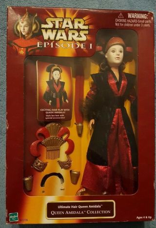 1998 Hasbro Star Wars Episode I 12 " Ultimate Hair Queen Amidala Doll Figure
