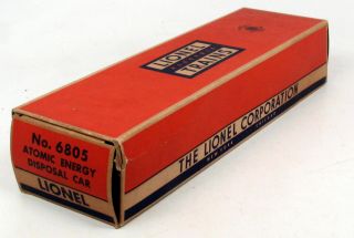 Bx Lionel Postwar 6805 Atomic Energy Disposal Car Empty Box W Instructions