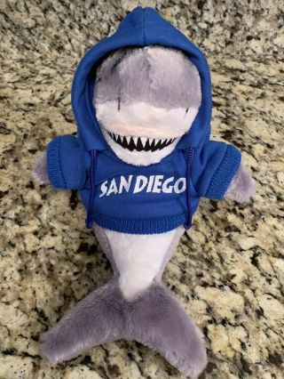 The Petting Zoo Gray Shark Blue San Diego Hoodie Stuffed Animal Plush