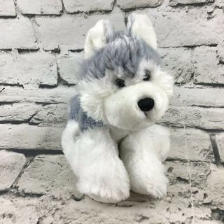 Ganz Webkinz Husky Plush Gray White Shaggy Arctic Puppy Dog Stuffed Animal Toy
