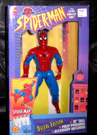 Rare 10 " Spider - Man Deluxe Ed.  1994 Toy Biz Marvel Spider - Man Animated Series