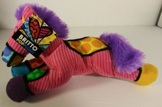 Britto Popplush Pink Corduroy Pop Art Frida The Horse Plush Stuffed Animal 11 "