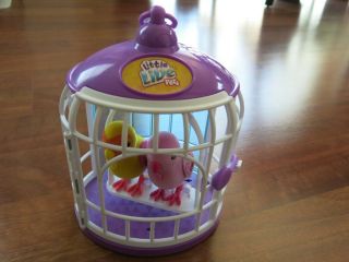 Little Live Pets Large Purple Bird Cage With 2 Love Birds By Moose Toys