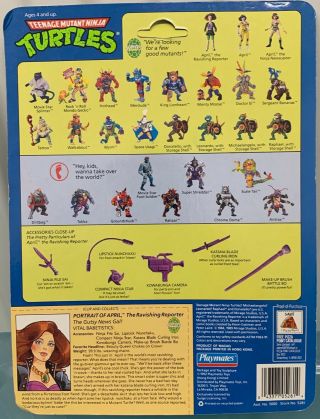 Vintage TMNT APRIL THE RAVISHING REPORTER 1992 MOC Ninja Turtles Playmates Toys 2