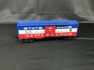 Lionel 6464 - 275 State Of Maine Box Car - Red Solid Door - Excel