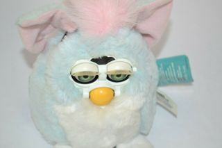 Vintage 1999 Furby 70 - 940 Blue/White/Pink Green Eyes Tag NOT 2