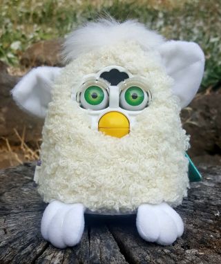 Furby Baby - 1999 - All White - Lambswool - Tiger Electronics - With All Tags