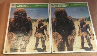 2 Vintage Whitman Frame Tracy Puzzle Bigfoot And Wildboy