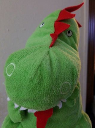 Ikea Laskig Dragon Dinosaur Plush Hand Puppet Stuffed Animal Green Red Toy