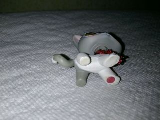 LPS Cat Shorthair 138 Gray White w Brown Eyes red magnet guc Authentic 2