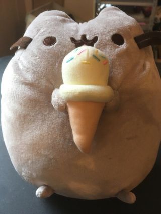 Gund Pusheen Stuffed Plush With Ice Cream Cone Cat