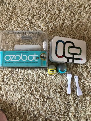 Ozobot 2.  0 Bit Smart Robots,  Crystal White/titanium Black,  Pack Of 2