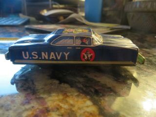 1960s Tin Litho Japan Friction U.  S.  Navy Car