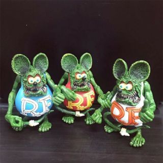 12cm Green Rat Fink Action Figure Ed Big Daddy Roth Rf Red White Toys