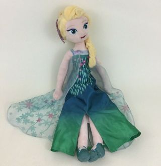 Disney Store Frozen Fever Elsa Princess Large 19 " Plush Stuffed Toy Doll