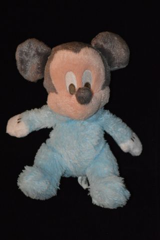 Disney Parks Baby Mickey Mouse Plush Rattle Bell Chime 8” Toy Doll
