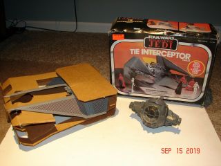 Vintage STAR WARS Kenner ROTJ Return Of The Jedi TIE INTERCEPTOR W/ BOX 1983 2