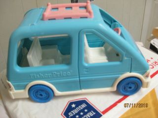 Fisher Price Loving Family Dollhouse Size Blue Minivan Vehicle Van