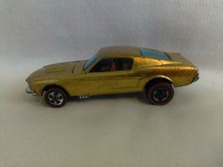 Hot Wheels Redline 1968 Custom Mustang Hk Gold