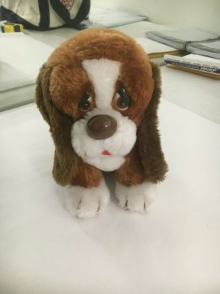 Vintage Russ Berrie Baxter Puppy Dog Stuffed Animal Plush Toy Hound Sad Sam
