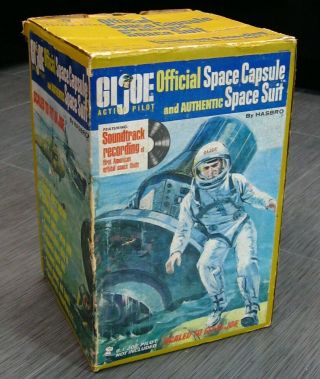 Gi Joe Official Space Capsule & Authentic Space Suit Record,  Box Vintage Hasbro