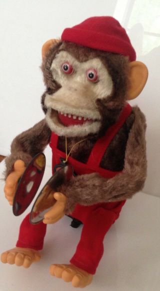 Vintage Jolly Chimp Cymbal Monkey Toy Taiwan HSIN CHI Musical Ape Not 6