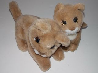 Vintage Dan Dee Purring Lion Cubs Plush Stuffed Animal