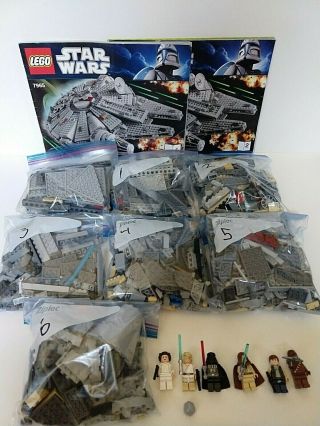Lego Star Wars Millennium Falcon 7965 100 Complete - Instructions,  Minifigures