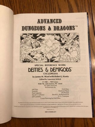 Deities & Demigods Adv Dungeons & Dragons Near 1981 4th printing TSR 2013 3