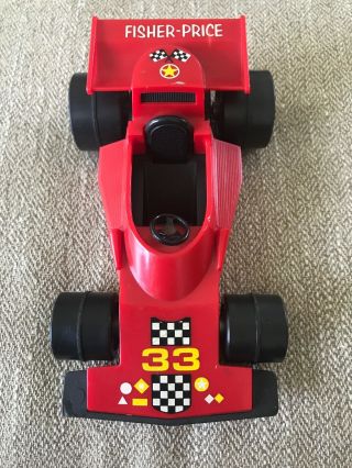 Vintage 1975 Fisher Price Race Car For Adventure People Red 33 Model H - 7 308